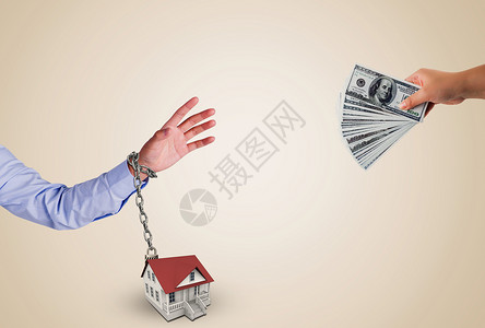 捆绑式房屋金钱交易背景图背景图片