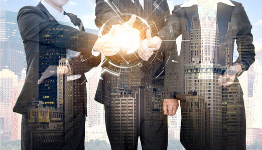 商务科技感金融经济合作素材海报背景背景图片