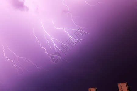 雷暴天气天空闪电背景