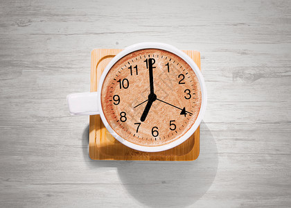 咖啡钟表时间咖啡设计图片