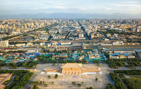 含元殿鸟瞰大明宫背景