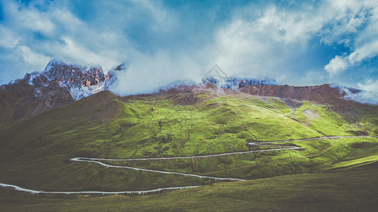 旅行线路四川高原甘孜卓卡拉山背景