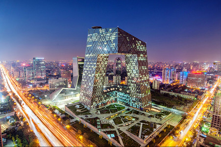 北京古观象台国贸中央电视台总部大楼cbd背景