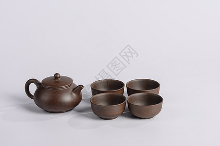 中国风艺术罐子紫砂茶具背景