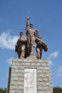 抗日纪念碑山西大同儿童公园内雕塑背景