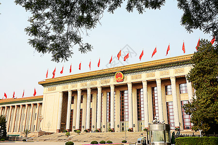 红旗旗帜人民大会堂背景