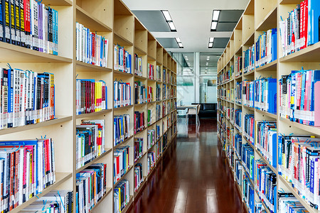 读书节宽敞明亮的图书馆阅览室背景