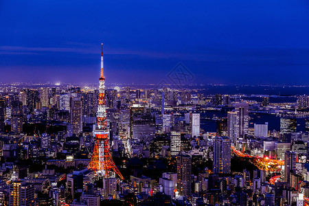 日本夜景日本东京梦幻夜景背景