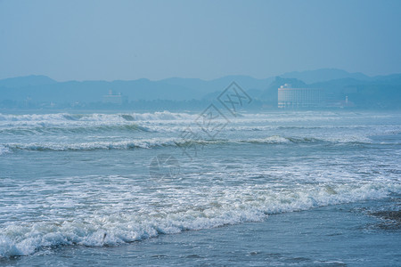 日本海浪日本九州宫崎海滩背景