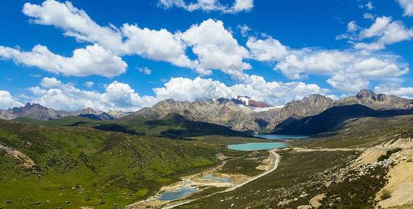 西藏姊妹湖（双子湖）背景