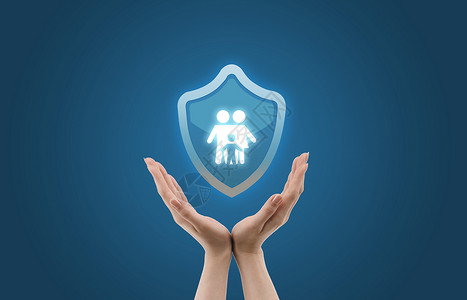 盾牌logo家庭保险设计图片