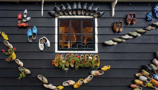荷兰的木鞋背景图片