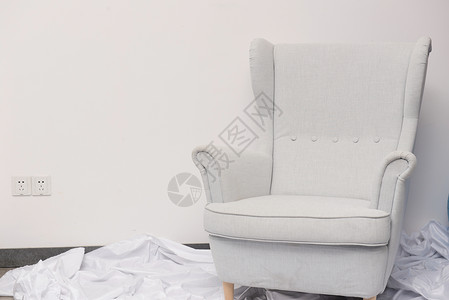 纯灰色背景图单人沙发背景