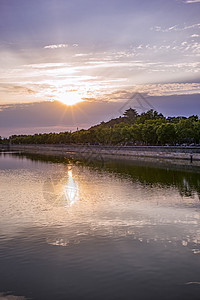 景山夕阳图片