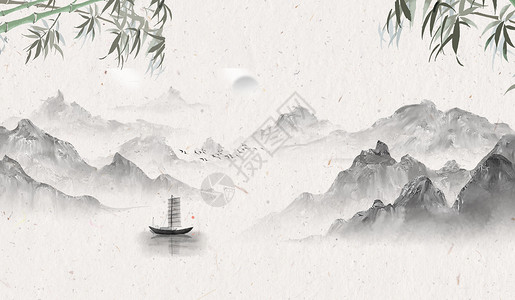 抽象水墨山水画中国风背景背景