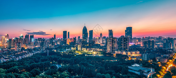 武汉城市夜景金融街全景图片