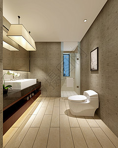 新中式古典卫生间室内设计效果图背景图片