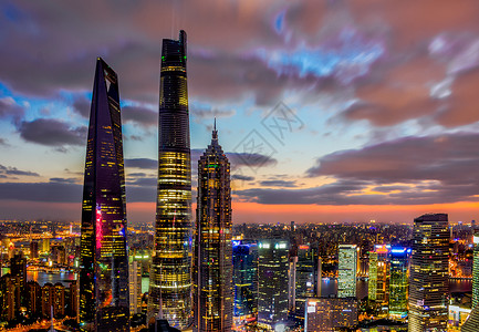 上海夜空中云上海日落背景