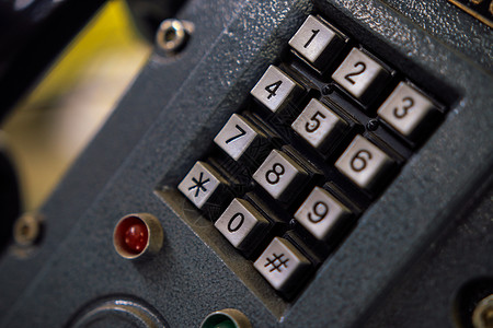 方形按钮工业防爆电话的数字键盘背景