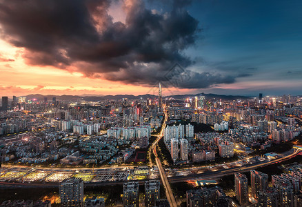 深圳夜色城市边际线背景图片