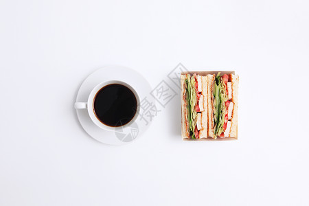 咖啡和三明治高清图片