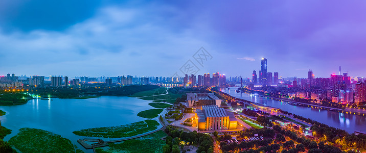 月湖雕塑公园武汉汉阳月湖风景区全貌接片图背景