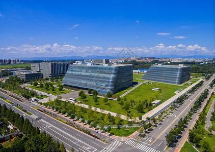 地产设计航拍城市商业区写字楼背景