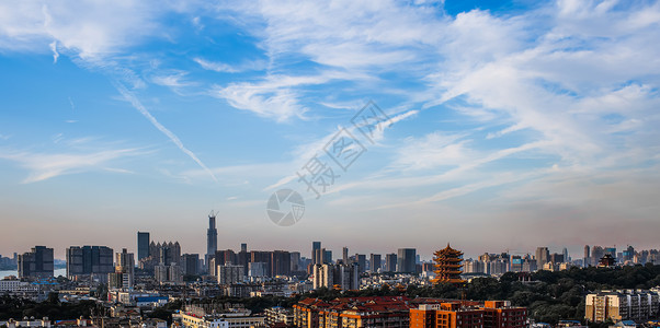 中部发展城市武汉城市天空美图背景