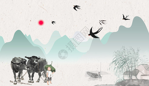 ps素材雨水中国风设计图片