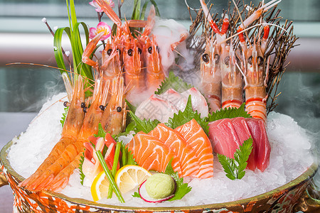 日本料理图片海鲜刺身拼盘背景