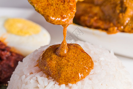咖喱鸡肉盖饭东南亚风味鸡腿盖饭背景