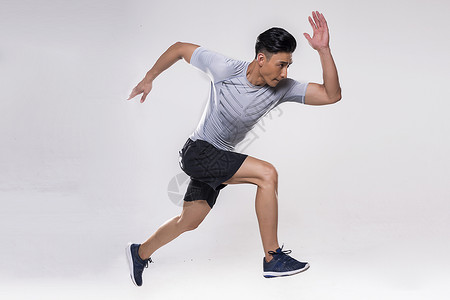 男举牌素材运动男士跑步动作背景