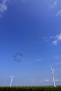 活动素材蓝底环保风力发电背景
