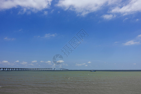 长兴岛长江大桥江边景色背景图片