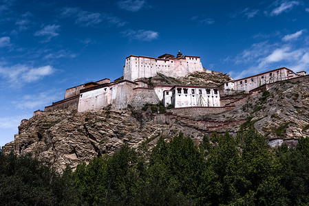 江孜古堡登山高清图片素材