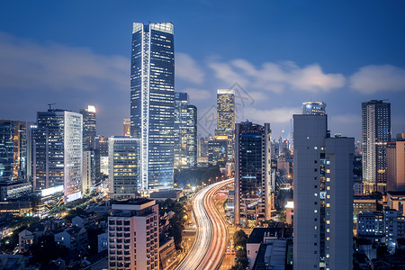 上海夜景徐家汇商圈图片素材