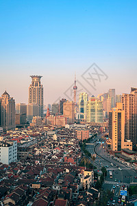 上海城市中心区背景图片