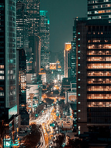 上海夜景高楼大厦高清图片素材