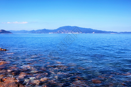 海面沙滩深圳大鹏蓝色的海景背景