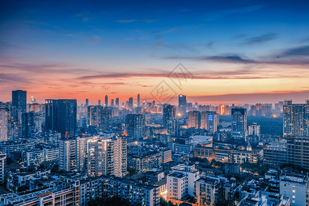 武汉城市风光高楼夜景远望高清图片素材