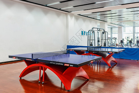 吹乒乓球宽敞明亮的健身房背景