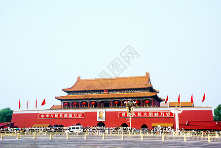 北京红旗北京天安门广场城楼背景