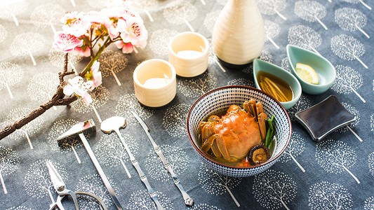 蟹文化传统秋天美食大闸蟹背景