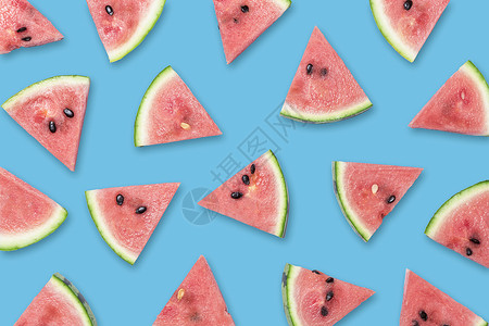 夏季可爱图案创意西瓜水果摆放素材背景