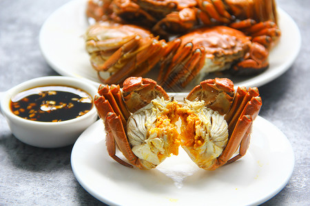 美味大闸蟹螃蟹蟹黄背景素材高清图片
