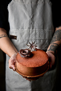 手工巧克力蛋糕背景图片