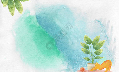 植物水彩背景背景图片