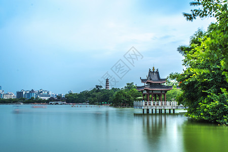 唯美光线流星雨中国风古建筑自然风光背景