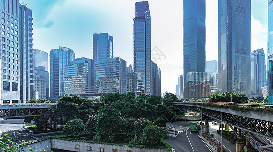 高新技术开发区高楼林立的城市新貌背景