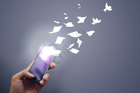 飞鸟手机素材手机网络教育设计图片